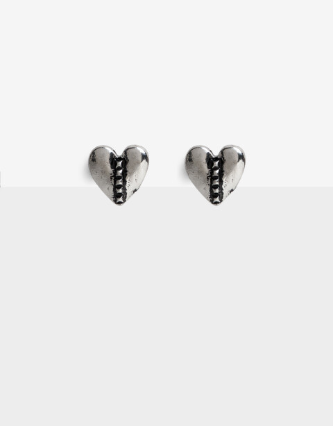 Aros Pasantes Folk Aros Pasantes Corazón Antique - Plateado Antique Silver