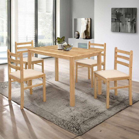 Juego de Comedor 4 sillas New Starter Natural