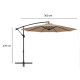 Sombrilla Banana Exterior Para Jardín Con Patas De Hierro Beige