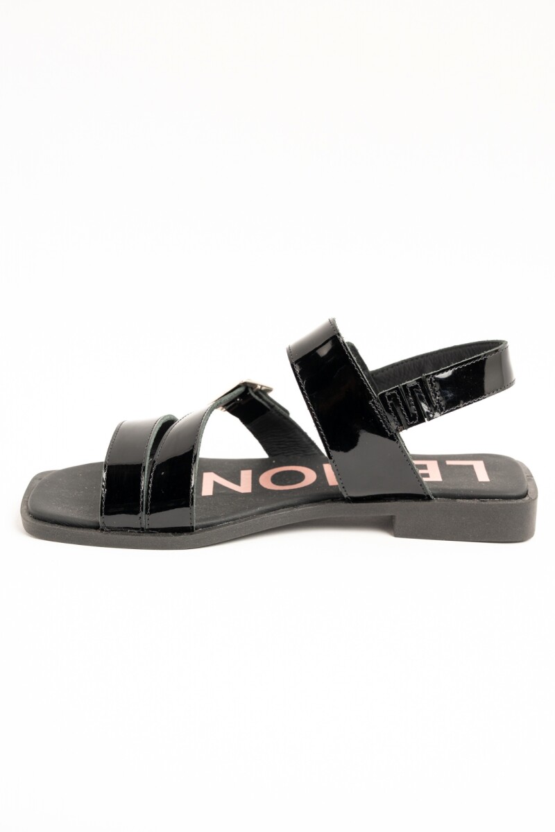 Sandalias De Doble Hebilla Negro