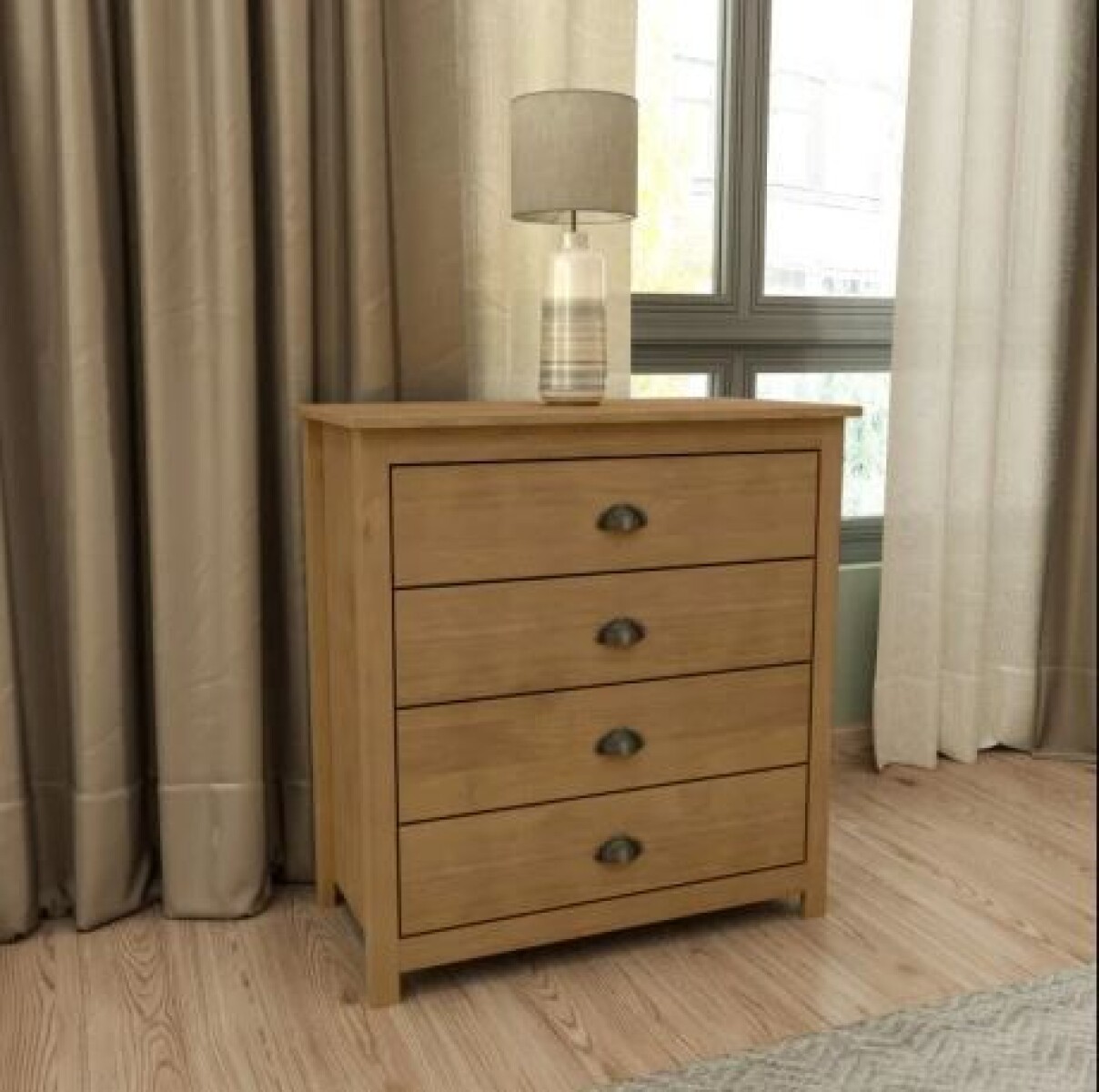 Cómoda Topázio 4 Cajones Freijo 9101FN 