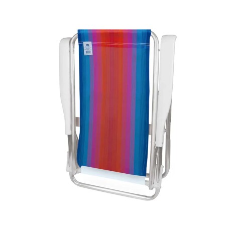 Reposera Silla Reclinable De Playa 4 Posiciones Aluminio Azul/naranja