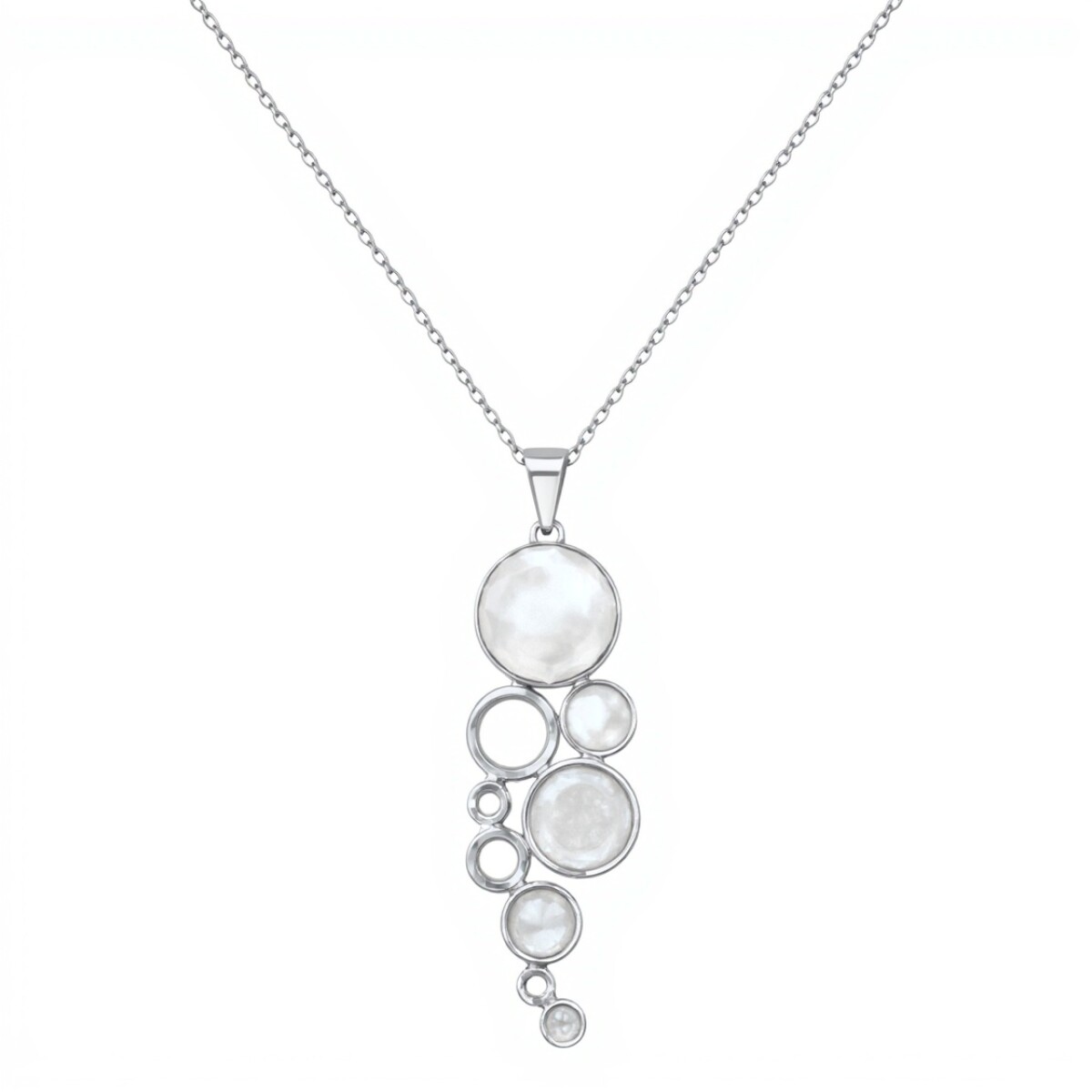 Dije circulos - Plata 925 - Nacar - CP3206 - sinpiedra 