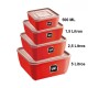 Kit x4 potes multiuso cuadrados ROJO