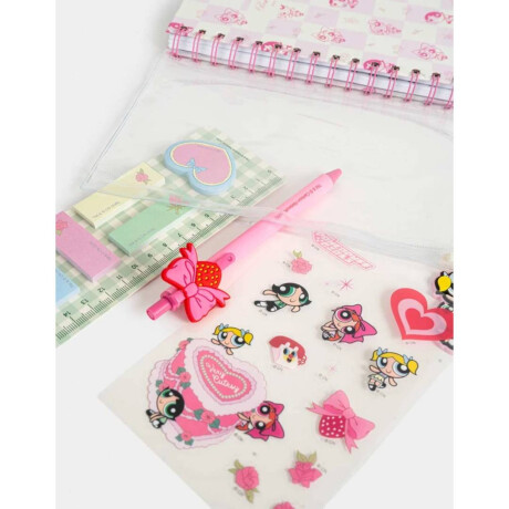 Set De Librería Chicas Superpoderosas Rosa Claro