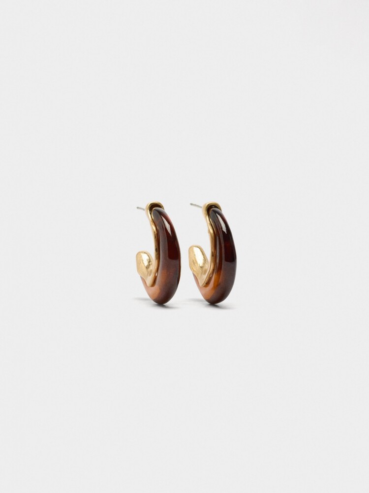 Aros Abiertos Efecto Piedra marron