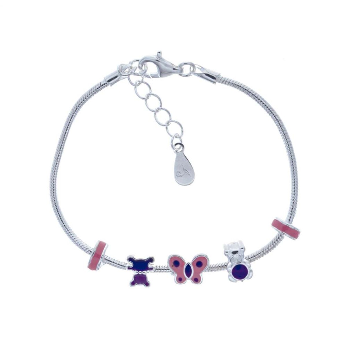 Pulsera De Niña En Plata 925 Con Esmalte - Mariposa 