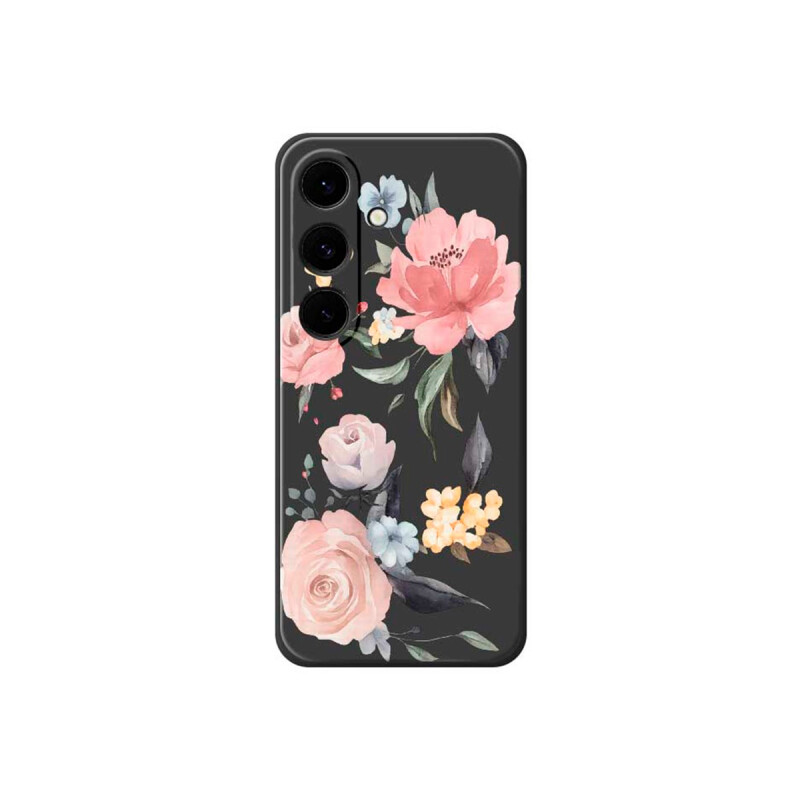 Protector para Samsung Galaxy A37 diseño flores color negro Protector Para Samsung Galaxy A37 Diseño Flores Color Negro