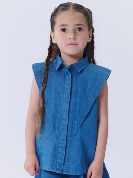 Camisa sin mangas Azul