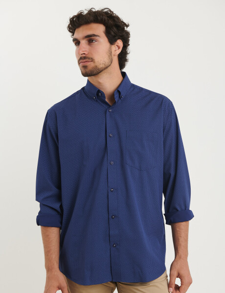 012547 CAMISA HARRINGTON LABEL Azul Osc/piedra