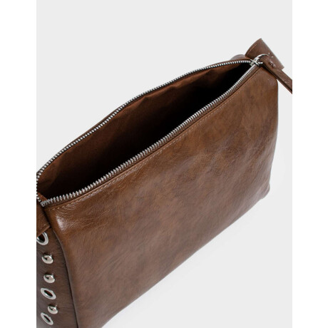 Bandolera Con Tachas Marron Chocolate