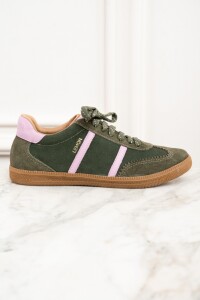 Zapatilla Gamuza Cuero Oliva