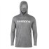 Remera Buzo Shimano Con Filtro Uv Manga Larga Capucha y Cuello Gris