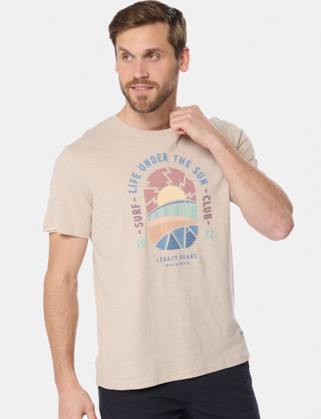 REMERA ESTAMPADA DE ALGODÓN Beige