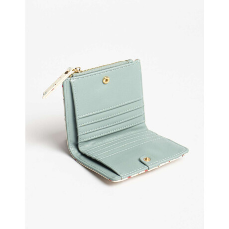 Billetera Efecto Texturada Estampado Flores