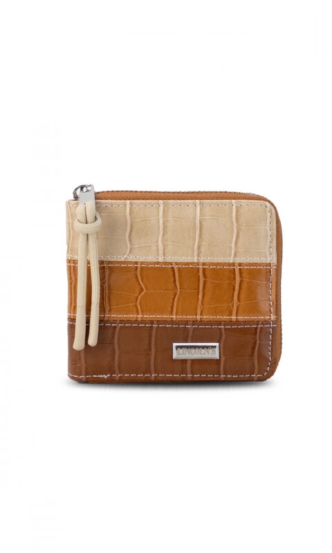 BILLETERA CANDELA CROCO ARENA SUELA HABANO