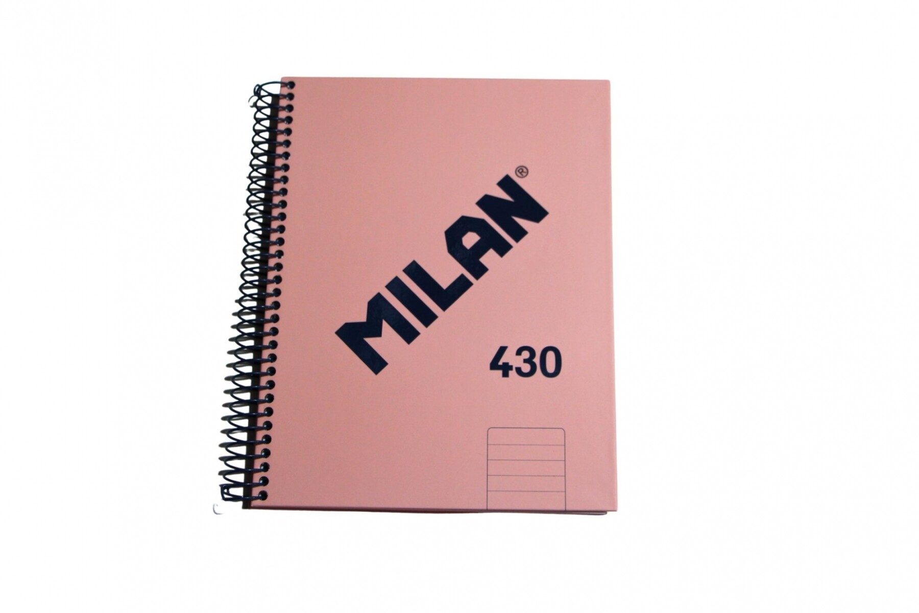 CUADERNO MILAN CON ESPIRAL TAMAÑO A5 RAYADO DE 80 HOJAS COLOR ROSADO 
