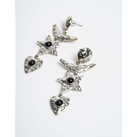 Aros Colgantes Largos De Metal Plateado