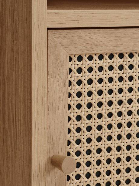 Mesa de luz HALMSTAD 1 puerta ratán sin/roble Mesa de luz HALMSTAD 1 puerta ratán sin/roble