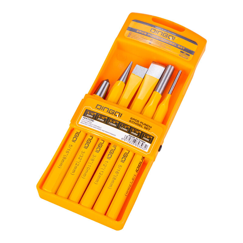 DINGQI JUEGO 6 CINCELES Y PUNZONES CROMO VANADIO Dingqi Juego 6 Cinceles Y Punzones Cromo Vanadio