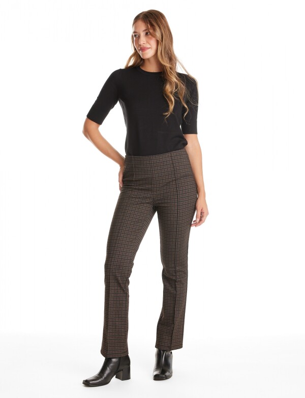 Pantalon Total Stretch MARRON/MULTI