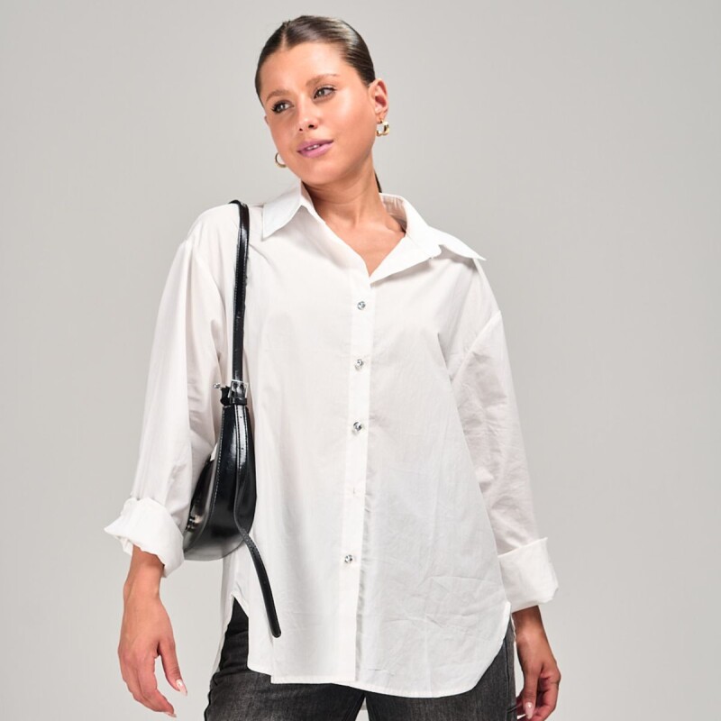 Camisa de dama lisa m/l slowly White S/br