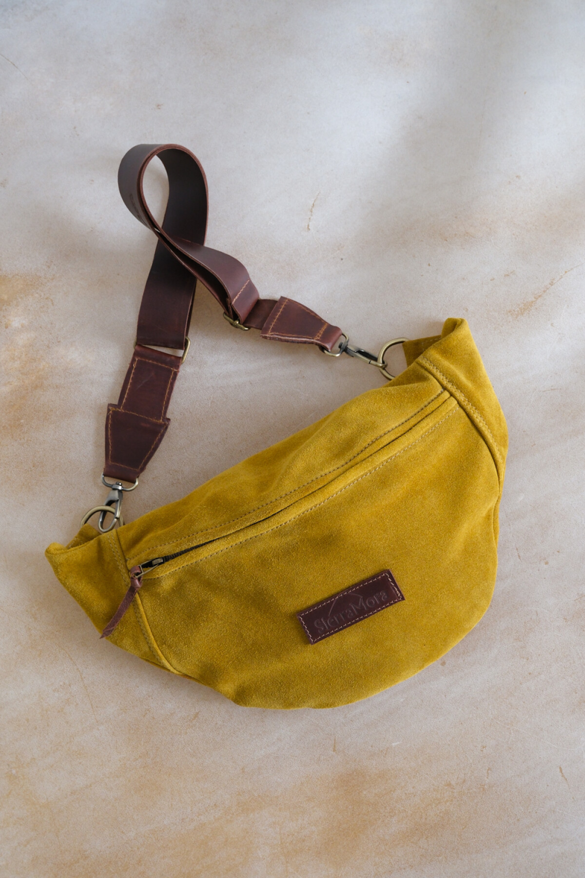 Leather Fanny Pack Gamuza Mostaza