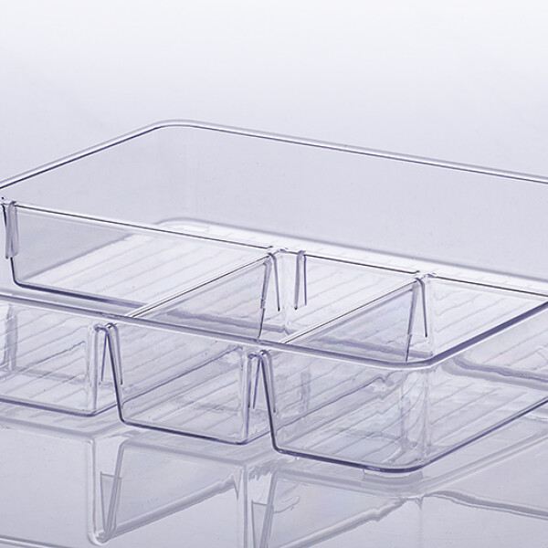 ORGANIZADOR DIAMOND CON DIVISORIAS 31X31X5 CMS CRISTAL TRANSPARENTE