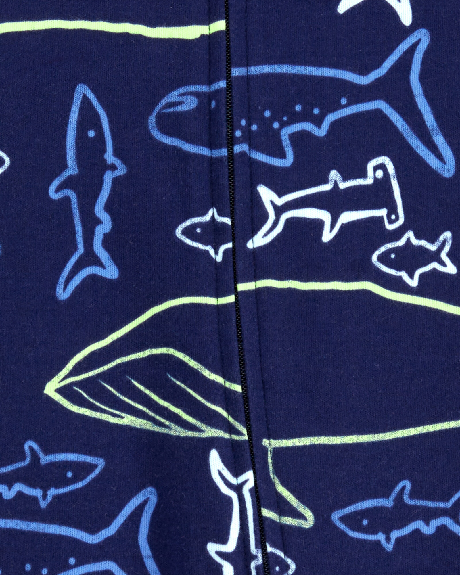 Pijama una pieza de algodón, con pie, diseño ballenas Pijama una pieza de algodón, con pie, diseño ballenas