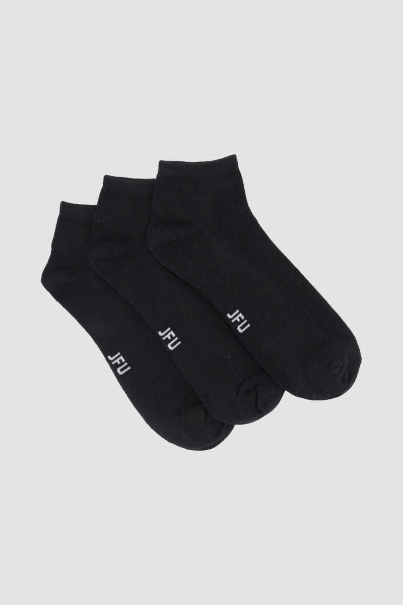 Pack x3 medias ciclista lisas Negro