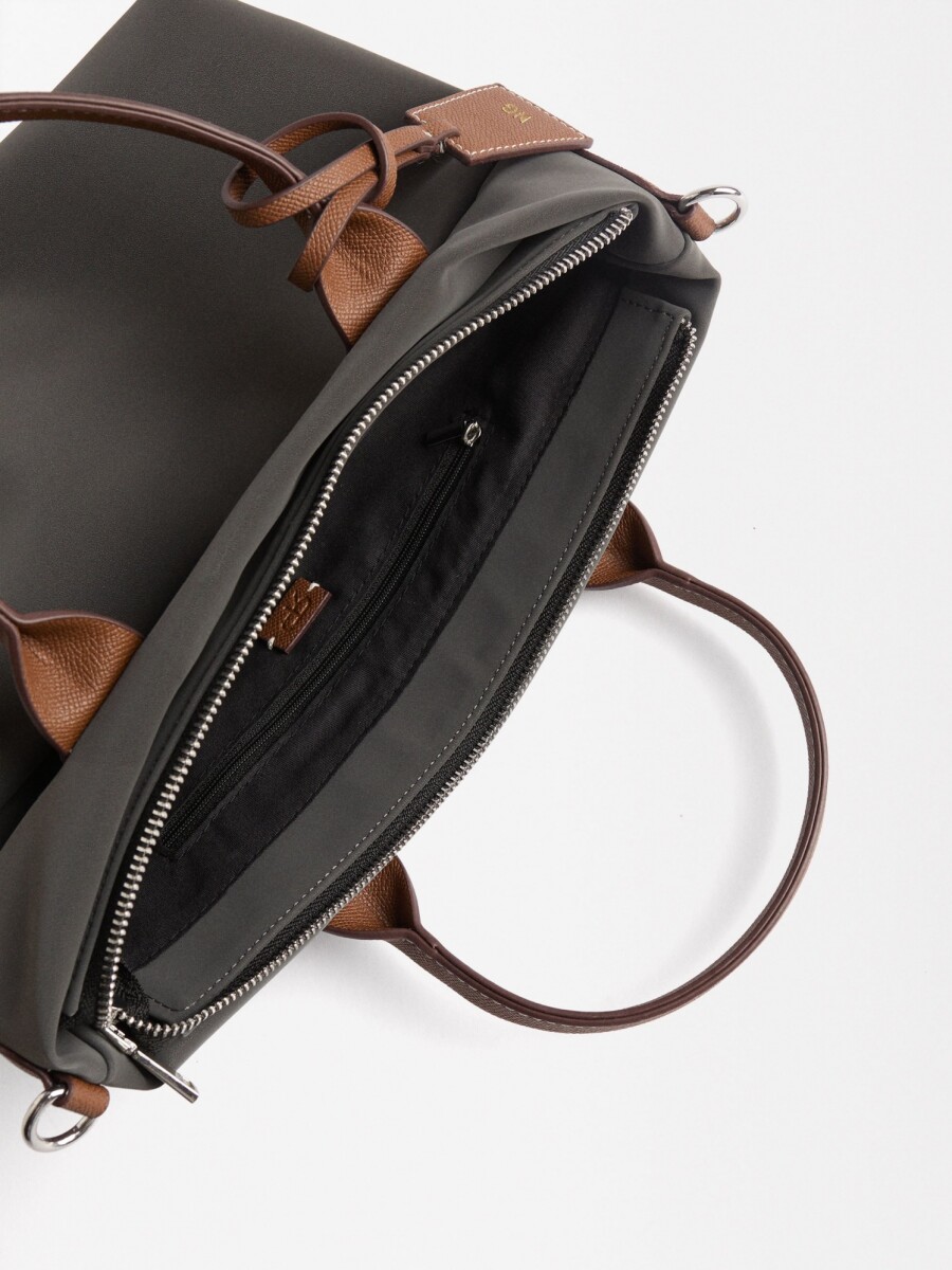 Bolso Tote Con Textura Suave L negro