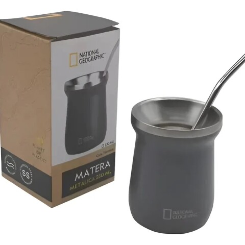 Mate Acero Inoxidable 230ml Con Bombilla Térmico Matera gris