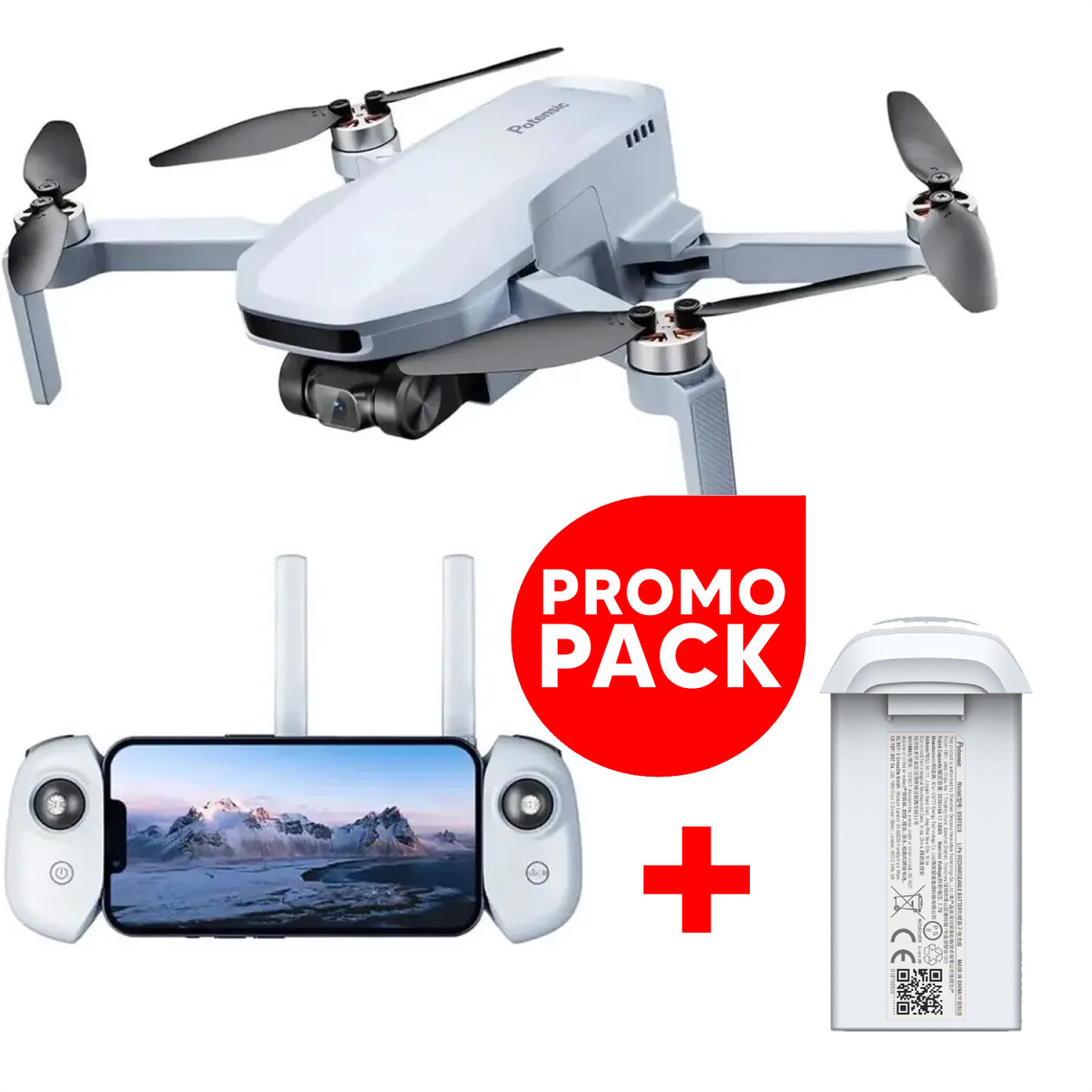 Drone Potensic Atom Se Expansión + Batería Extra - PK DRONE POTENSIC ATOM SE EXPANSION + BA 