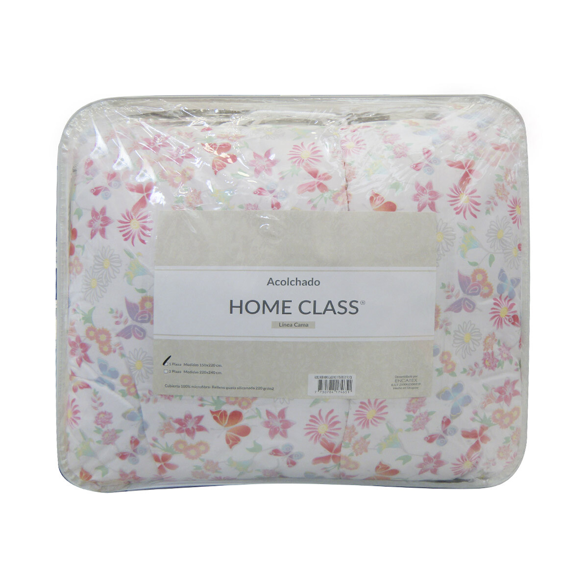 Acolchado 1 Plaza Home Class 100% Microfibra - DIS 217 FL ROJ 