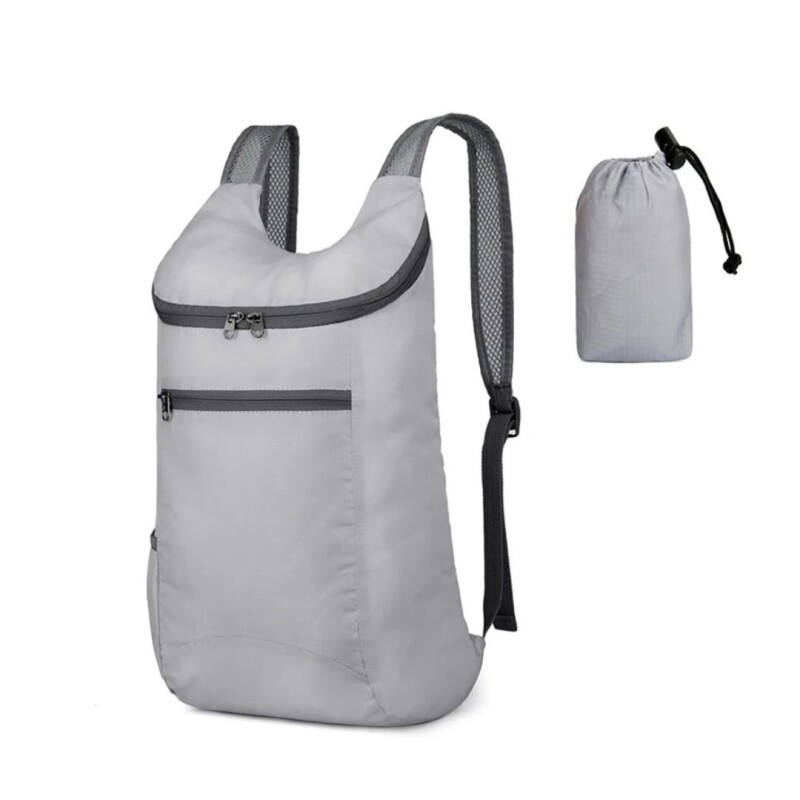 Mochila De Viaje Impermeable Plegable Multiuso Almacenar Color gris
