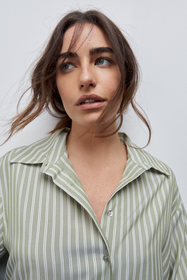 CAMISA DANAE STRIPE Verde Oliva