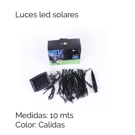100 Luces Led Solares Calidas 10 Mt Cable Unica