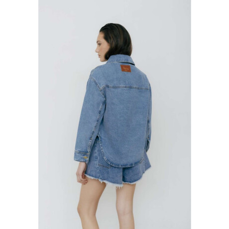 CAMPERA COURO JEAN SIMPLE Azul