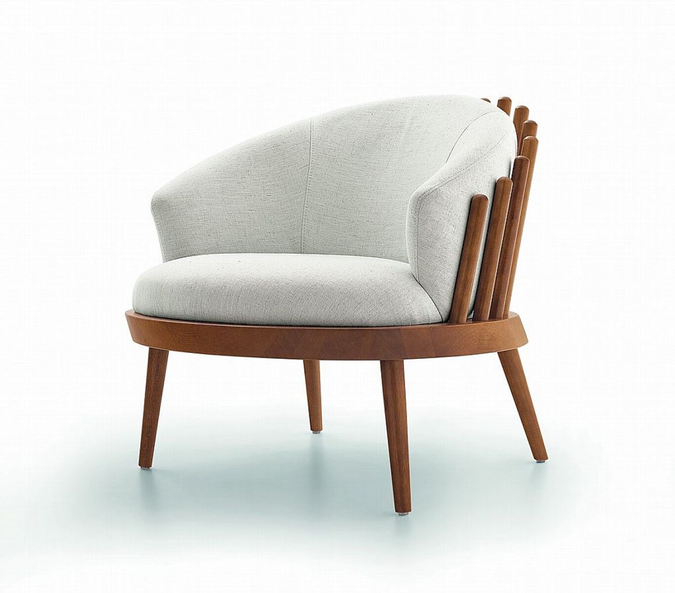Poltrona FANE - Madera Cinamomo - Tela Tramada Gris 