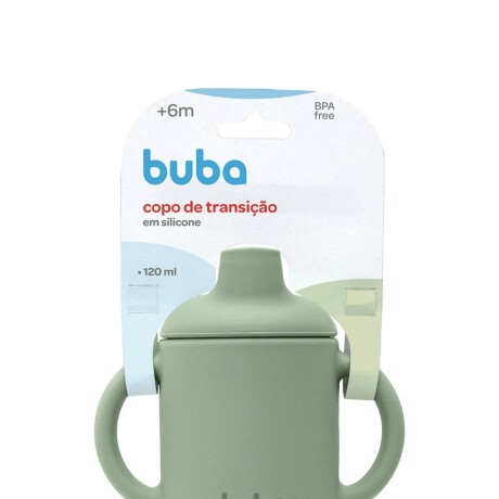 Vaso silicona con asa verde