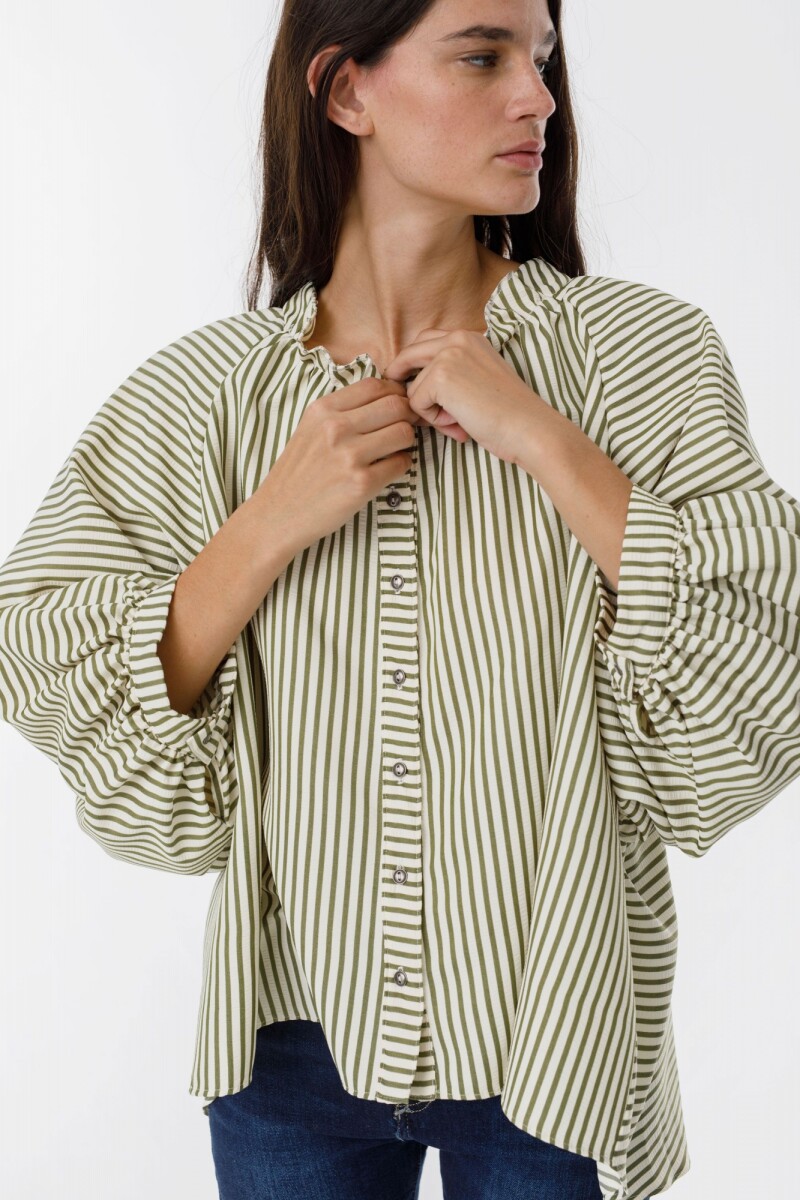 Camisa New Fini Rayas Verde