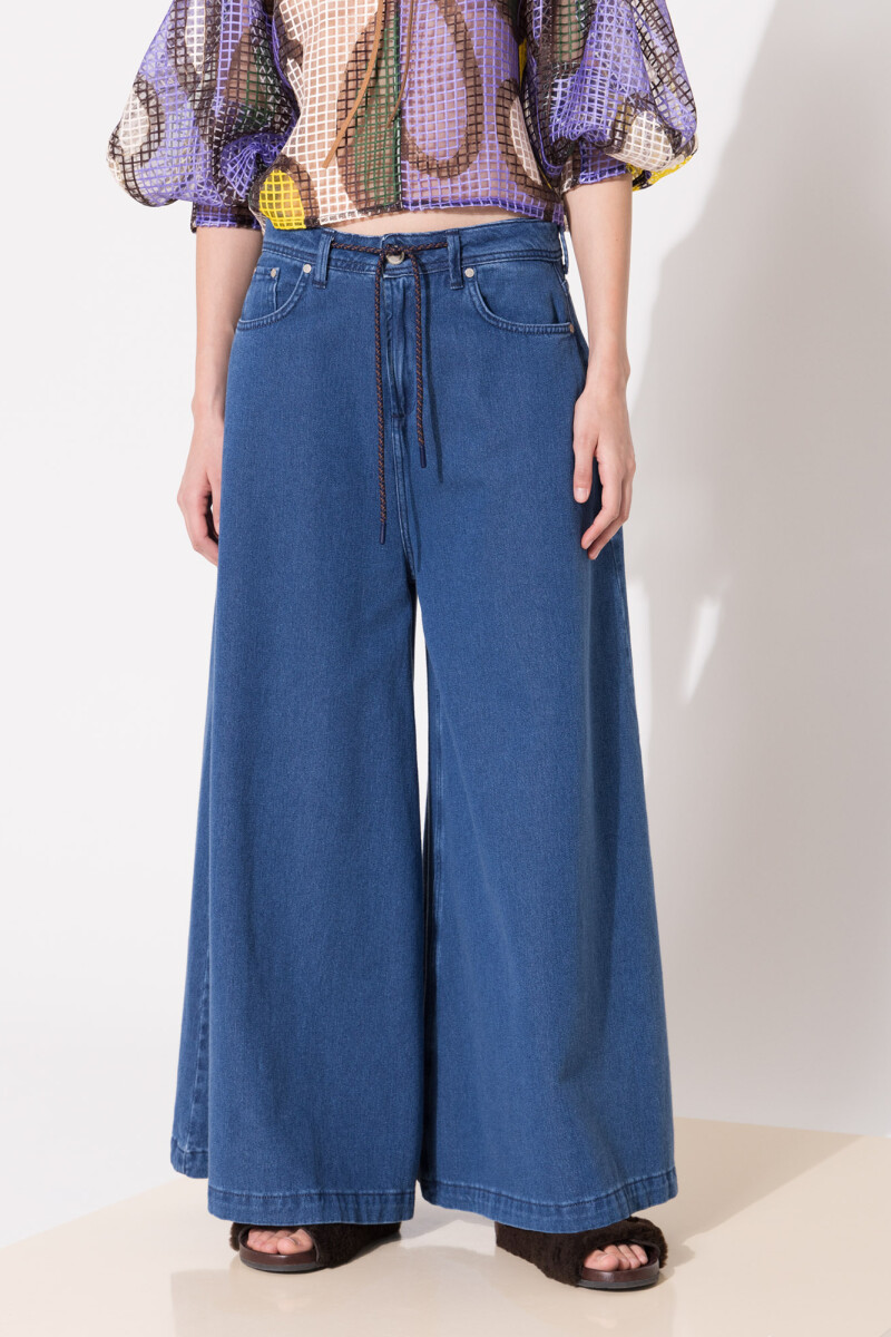 JEANS WIDE AIR BLUE Azul