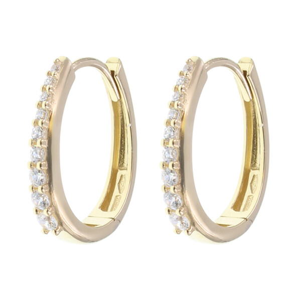 Aros Almond de oro amarillo 18k con circonias Aros Almond de oro amarillo 18k con circonias
