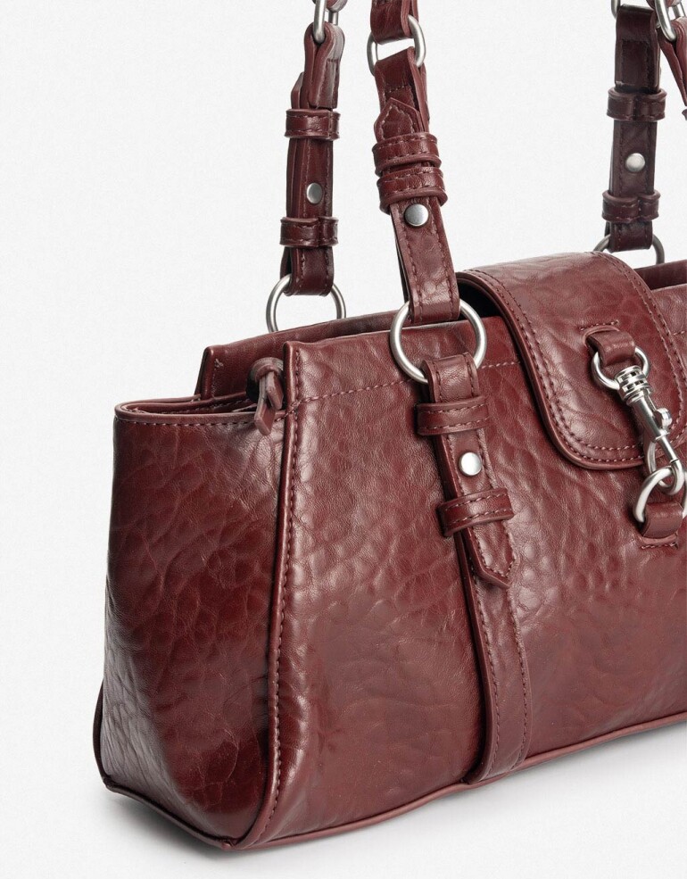 City Cartera Formato Baguette Multipocket - Rojo Burdeaux