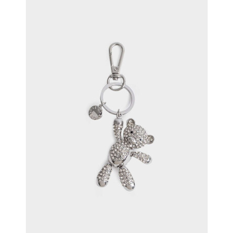 Llavero Y Charm Teddy Strass Plateado