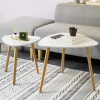 Set 2 Mesas Ratona Triangular Nido Estilo Nórdico Blanca Set 2 Mesas Ratona Triangular Nido Estilo Nórdico Blanca