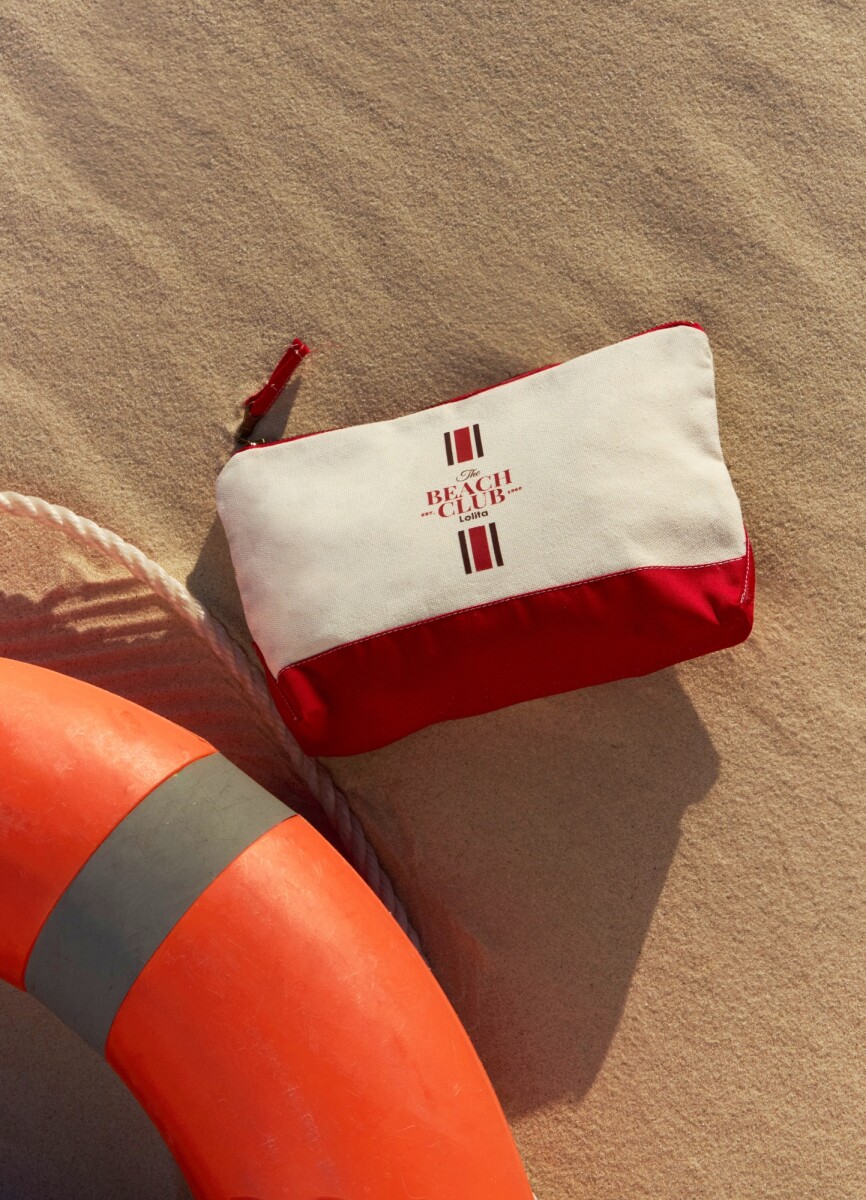 Necessaire rayado The Beach Club - rojo 