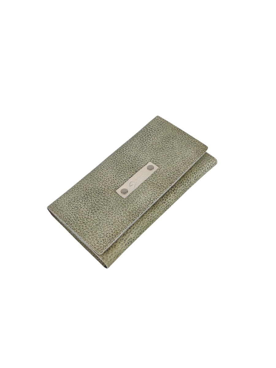 Billetera clasica al corte - verde 