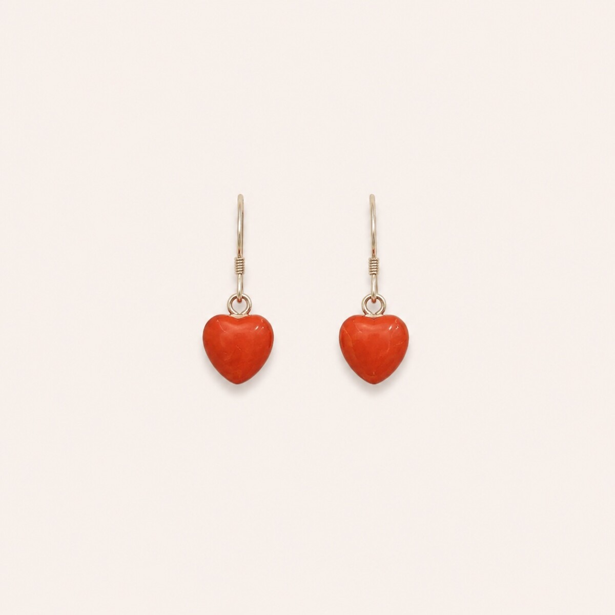 Caravanas Corazón Coral - Plata 925 