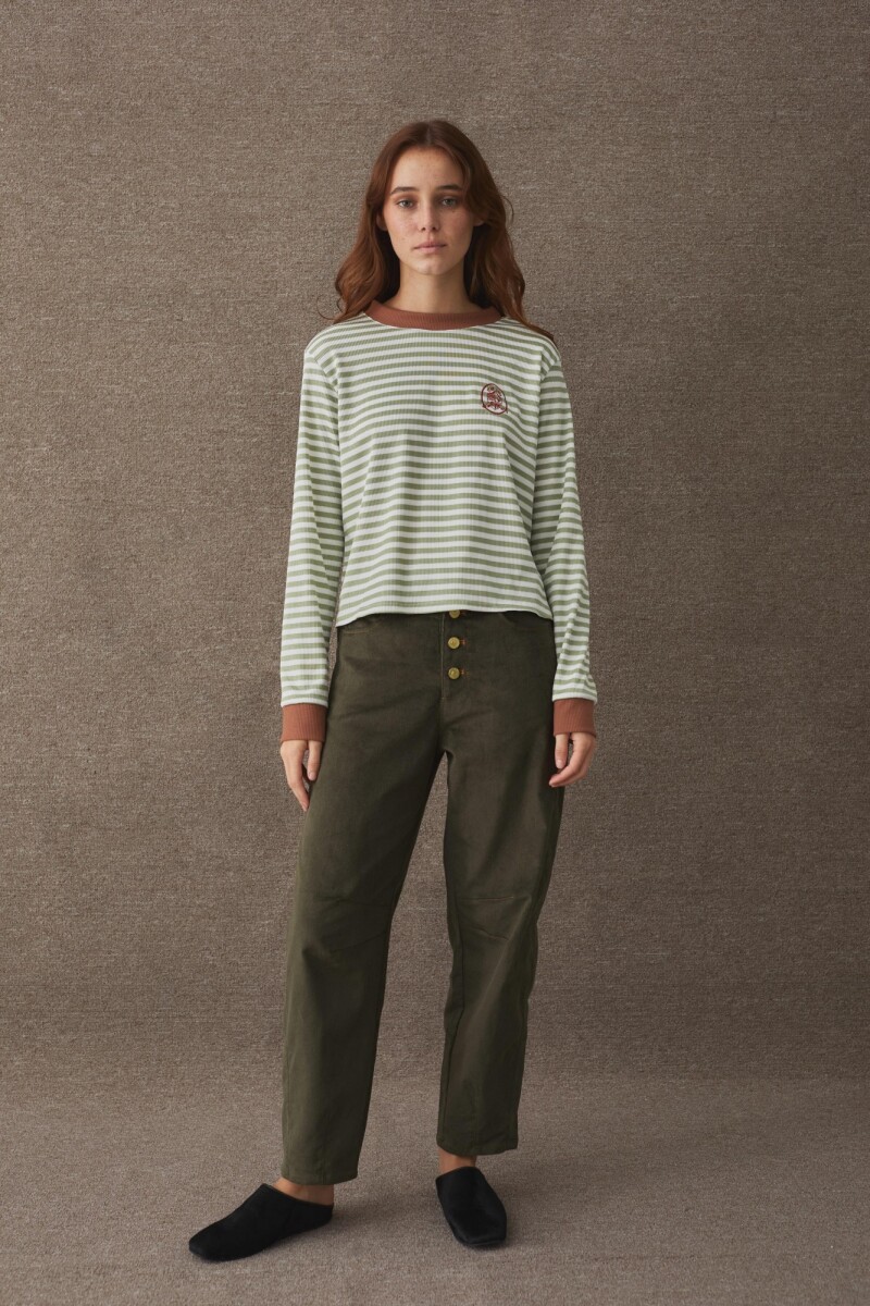PANTALON BARREL CORDEROY Verde